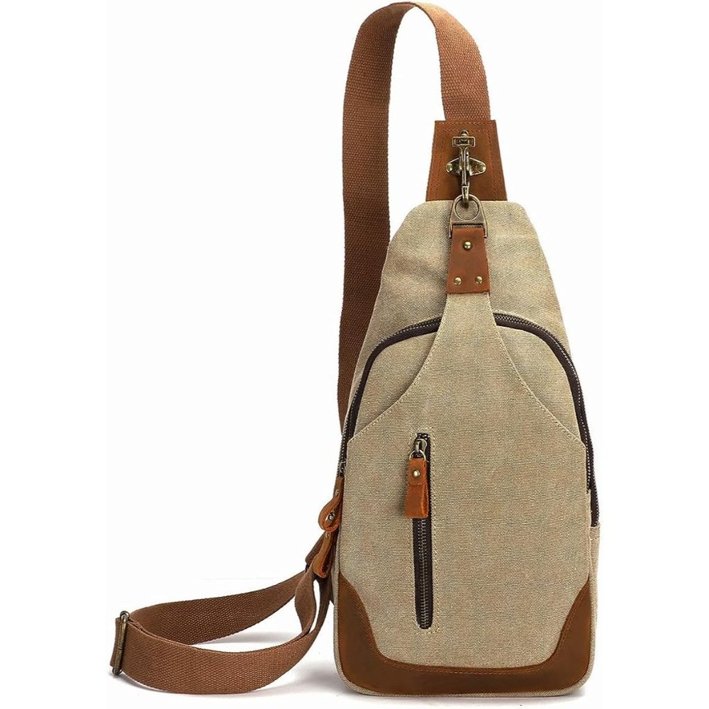 KL928 Man Canvas Sling Crossbody Backpack
